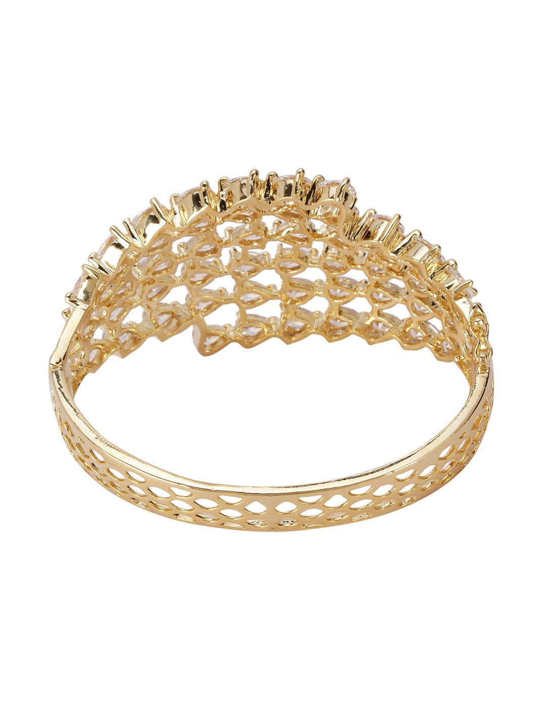 Women's Gold-Plated American Diamond Studded Kada Bracelet - Priyaasi