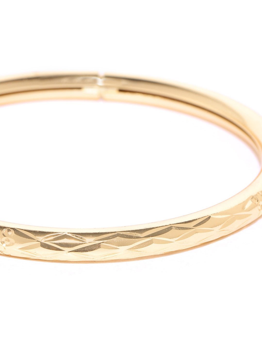 Women's Gold-Plated Circular Shape Openable Kada Bracelet - Priyaasi