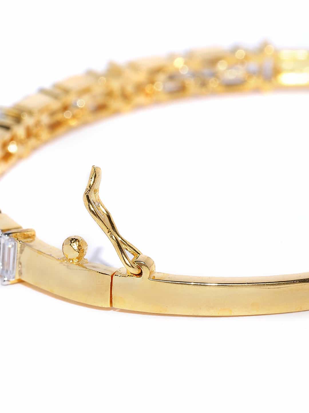 Women's  Priyaasi Gold-Plated American Diamond Studded Bracelet - Priyaasi