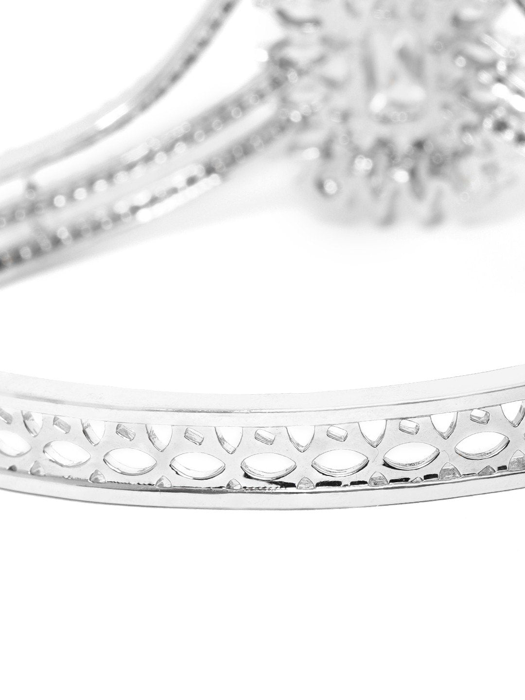 Women's  American Diamond Studded Square Shaped Bracelet - Priyaasi