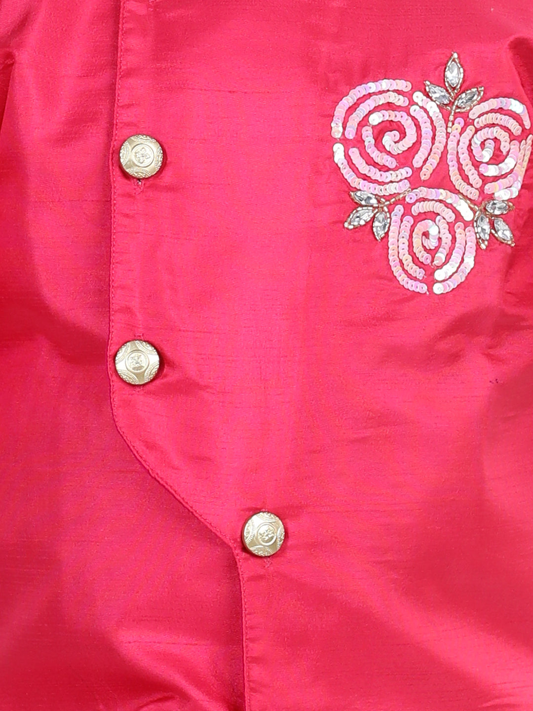 Boy's Pink Color Hand Embroidered Kurta Dhoti  - NOZ2TOZ KIDS