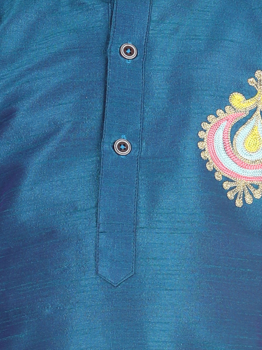 Boy's Blue Color Hand Embroidered Silk Dhoti Kurta - NOZ2TOZ KIDS