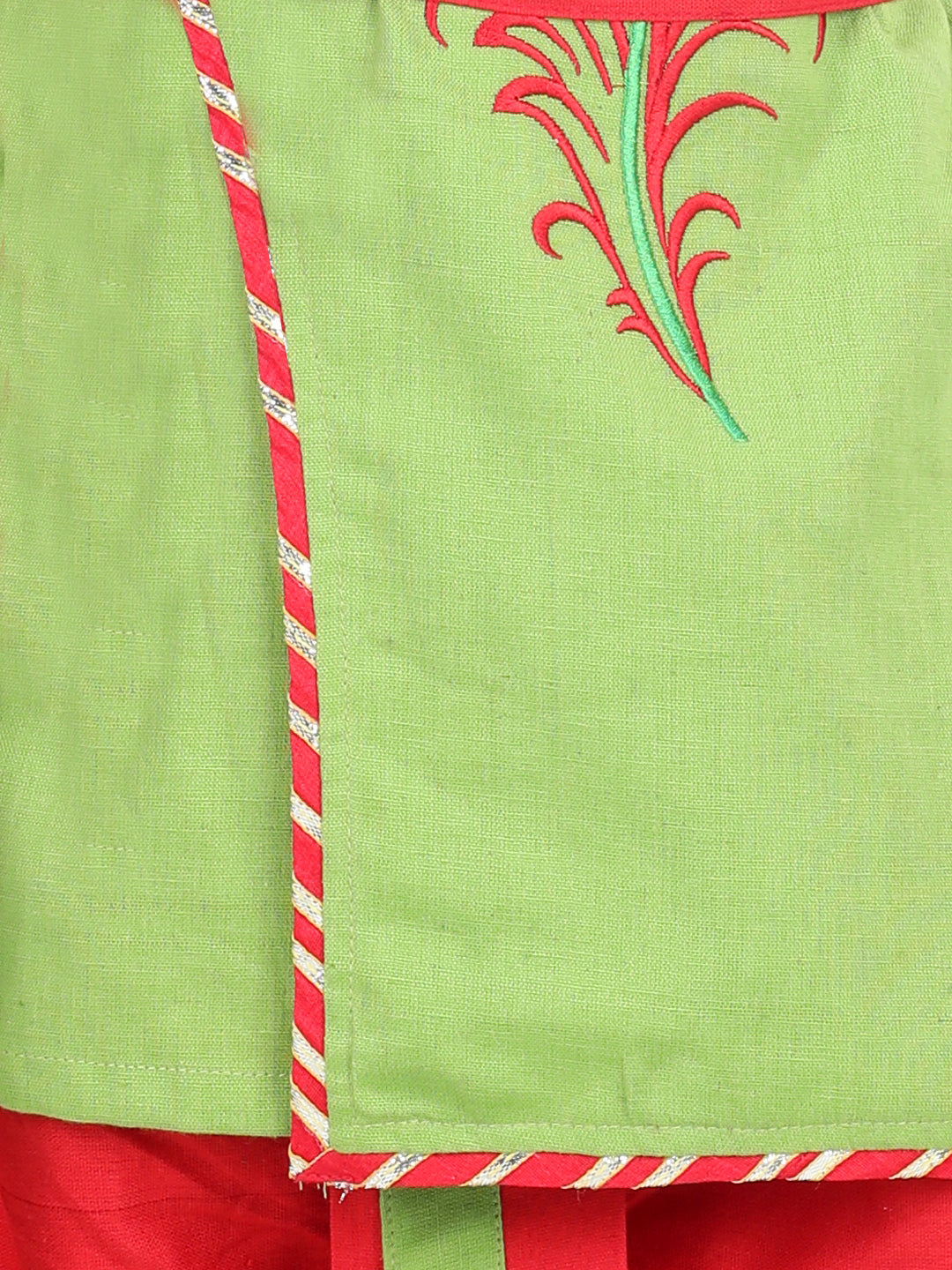 Boy's Green Color Cotton Embroidery Kanhaiya Dhoti Kurta - NOZ2TOZ KIDS