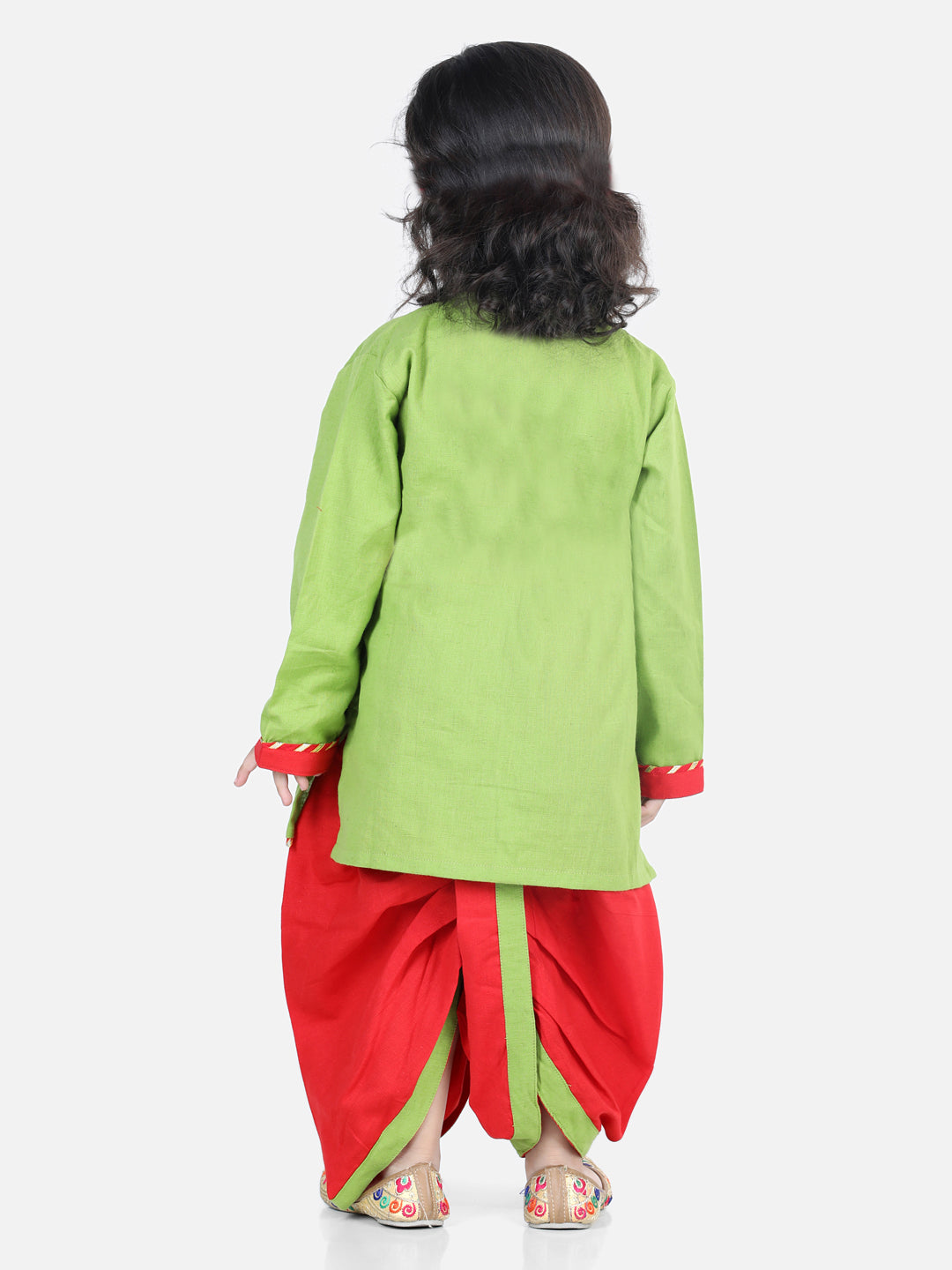Boy's Green Color Cotton Embroidery Kanhaiya Dhoti Kurta - NOZ2TOZ KIDS