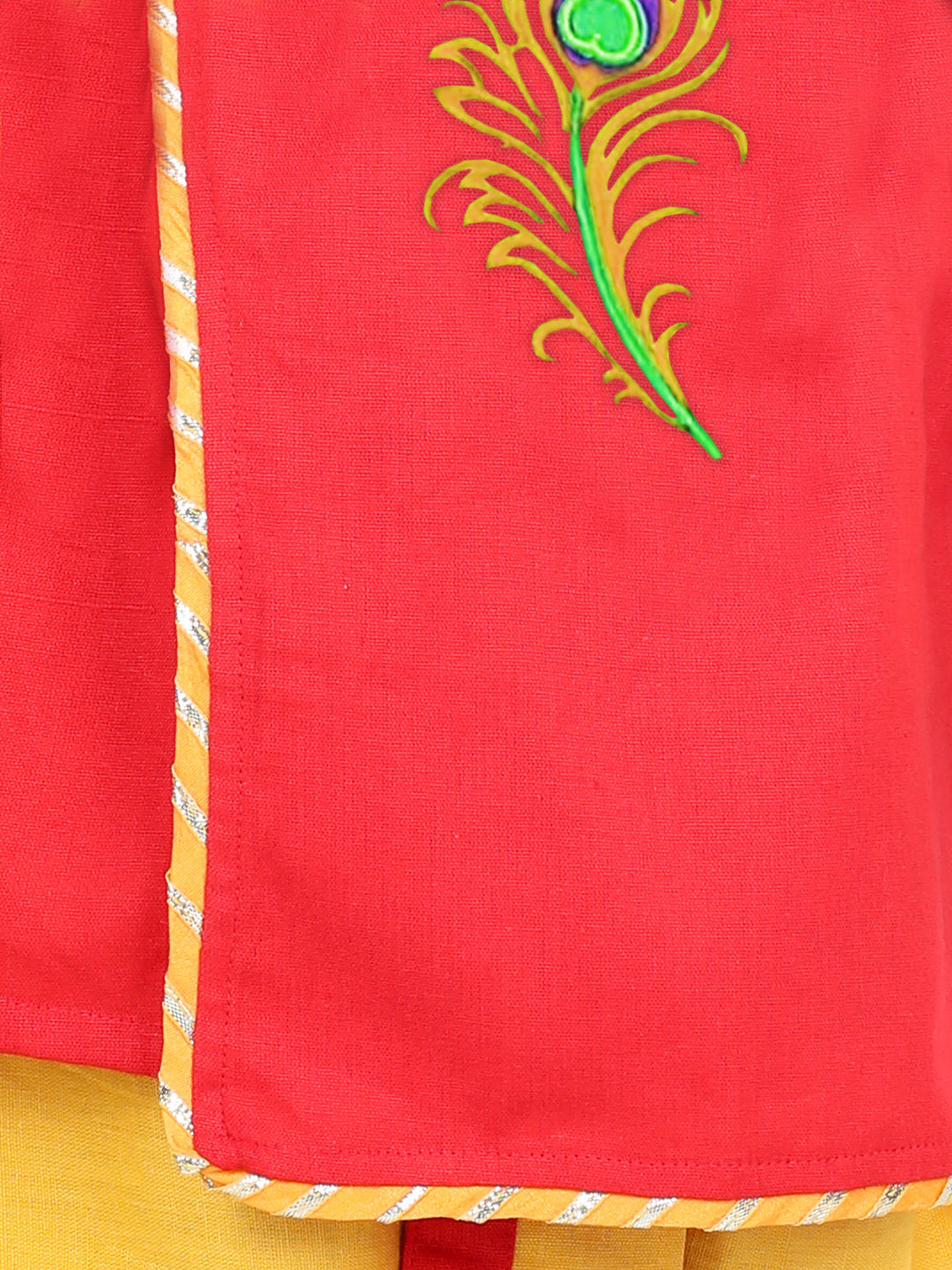 Boy's Red Color Cotton Embroidery  Dhoti Kurta - NOZ2TOZ KIDS