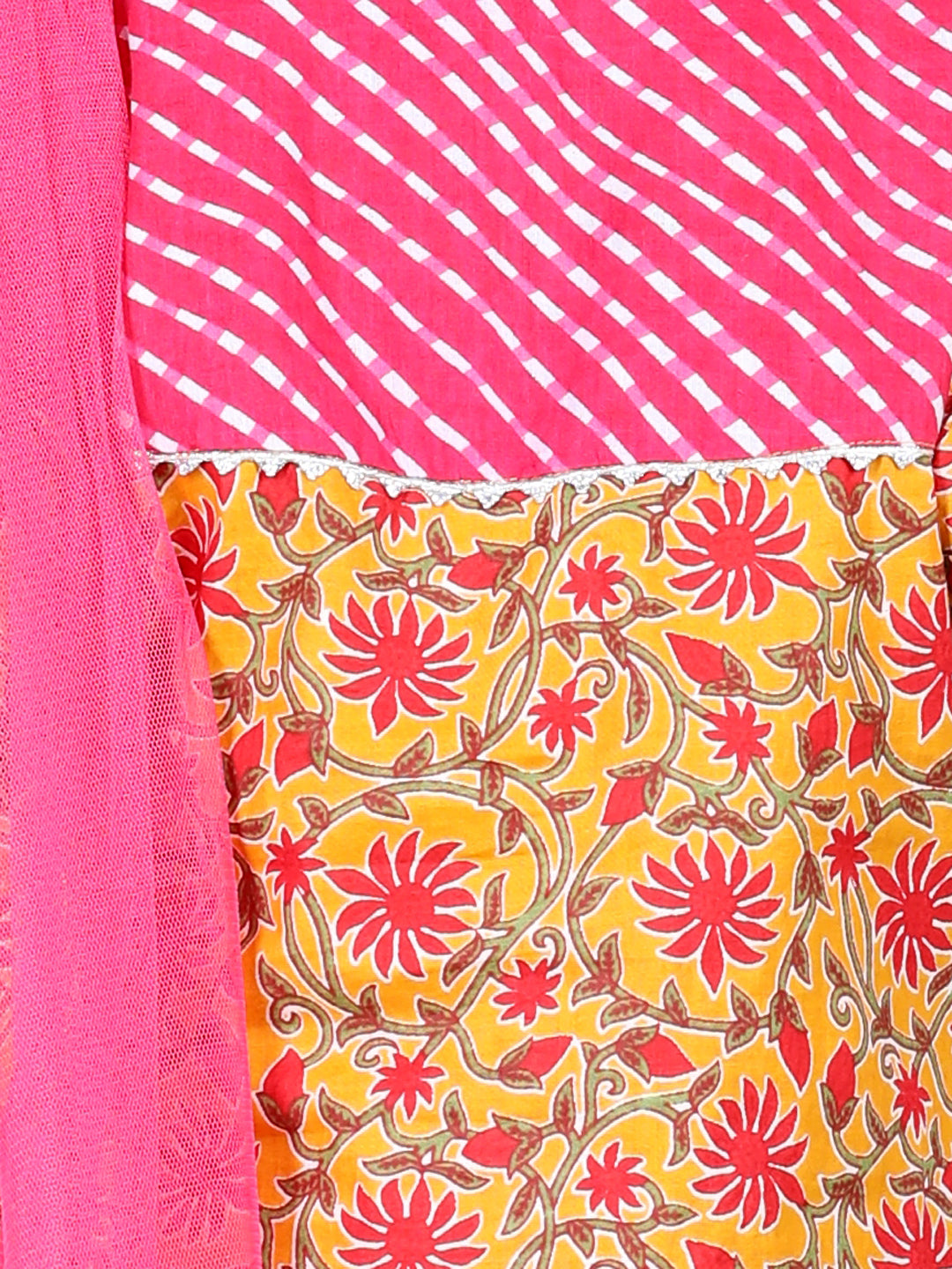 Girl's Pink Color Pure Cotton Printed Kurti with Pant  - NOZ2TOZ KIDS