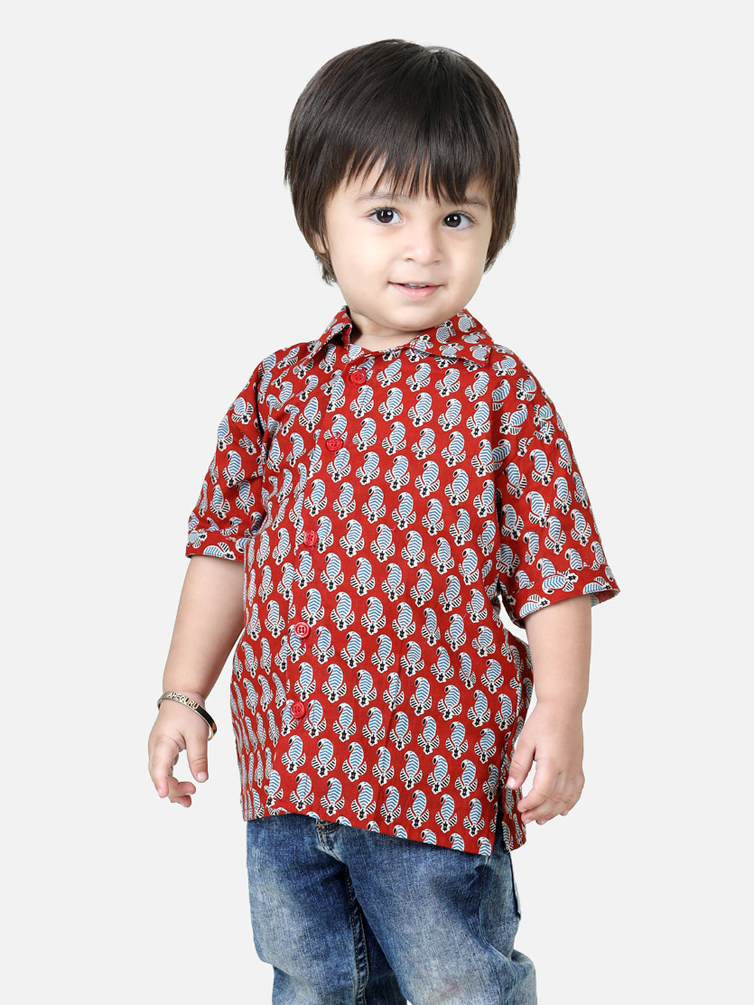 Boy's Red Cotton Shirts - Bownbee
