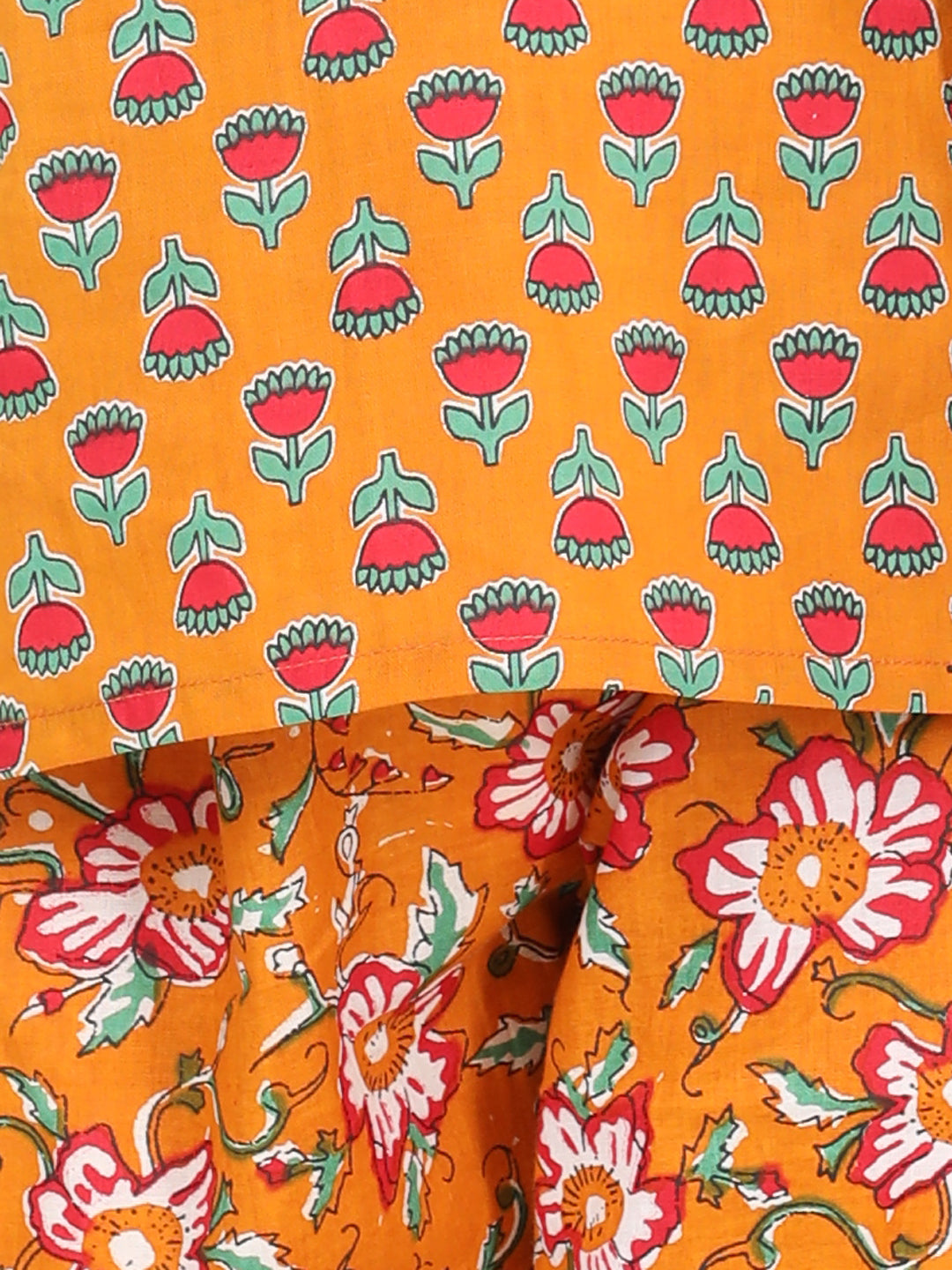 Girl's Cotton Orange Sets - Bownbee