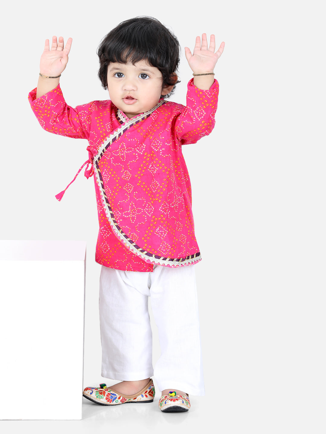 Boy's Pink Color Full Sleeve Cotton Kurta Pajama  - NOZ2TOZ KIDS