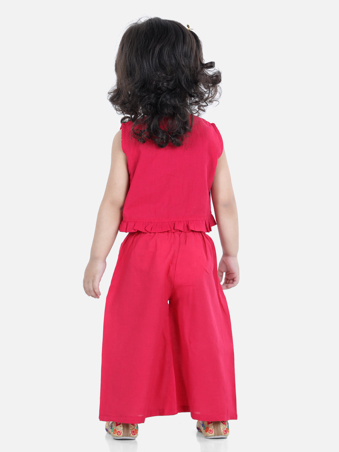 Girl's Cotton Pink Dhoti Sets - Bownbee