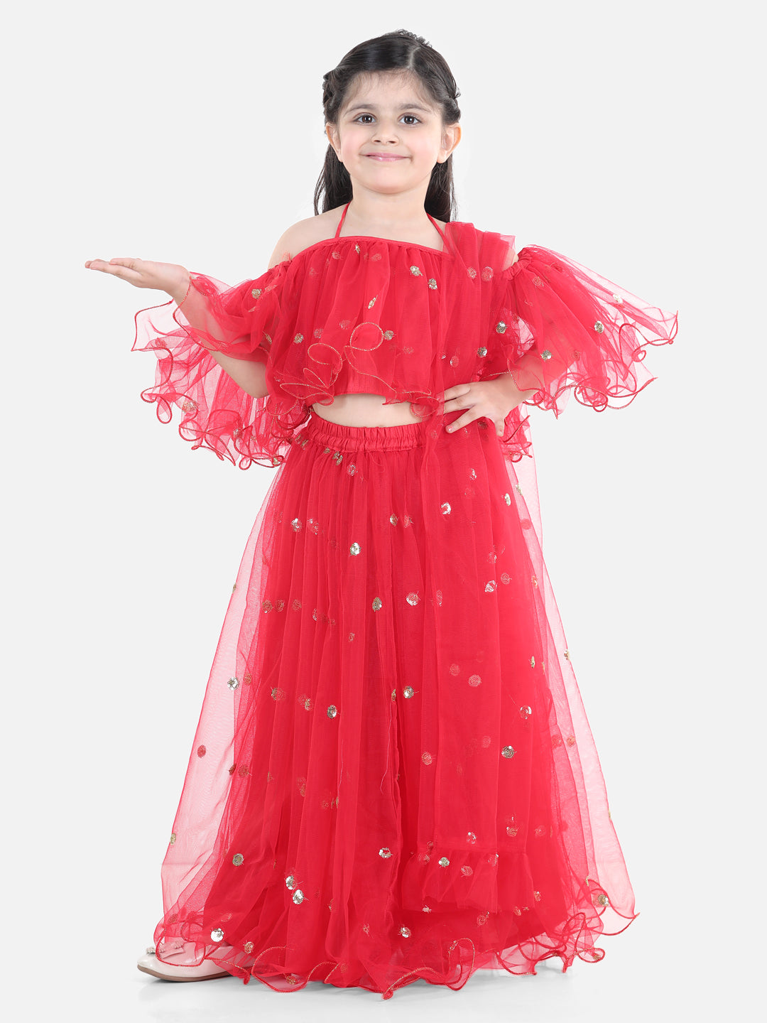 Girl's Net Red Lenhenga Sets - Bownbee