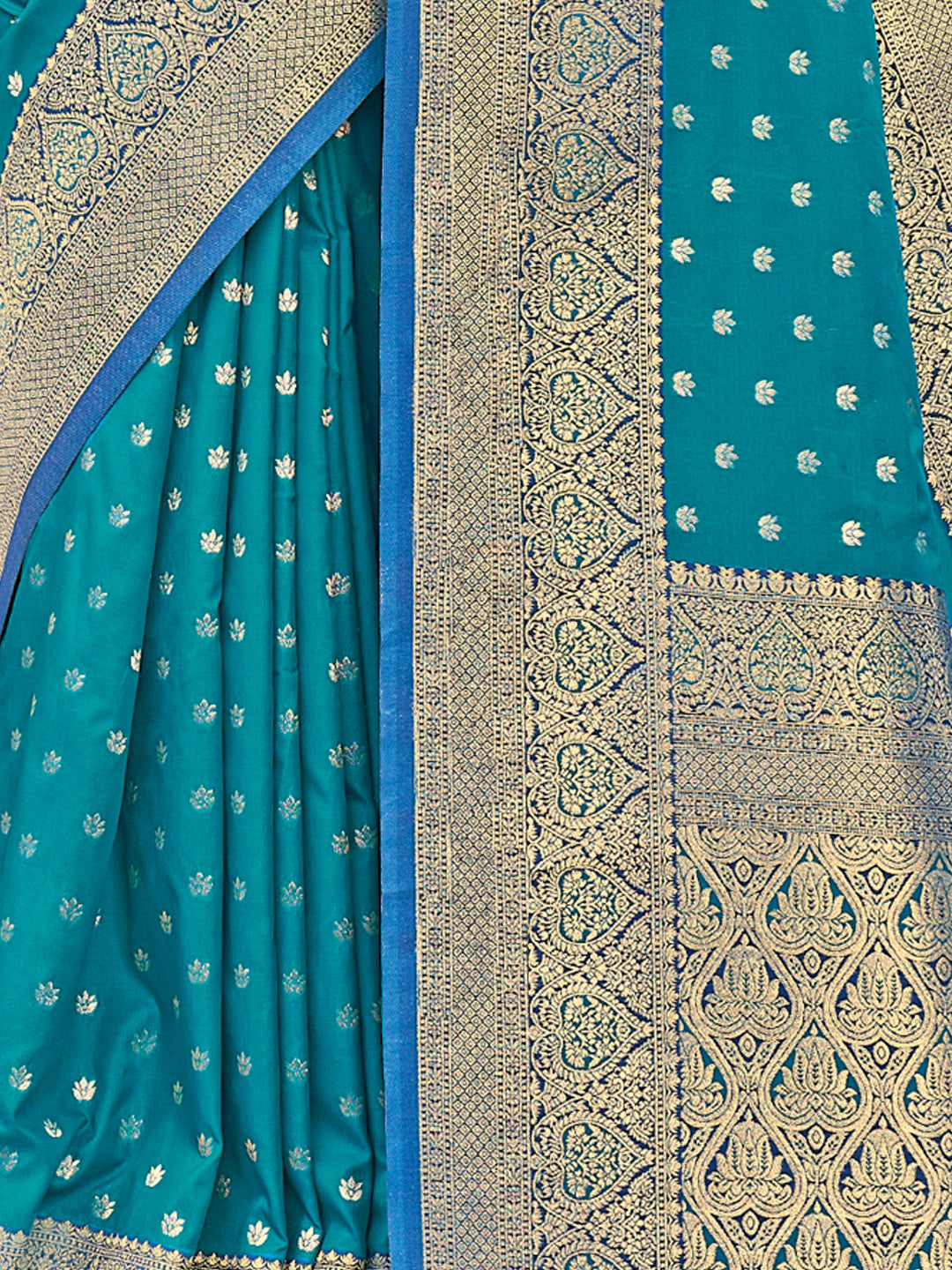 Women's Sea Green BANARASI SILK Woven Zari Work Traditional Tassle Saree - Sangam Prints