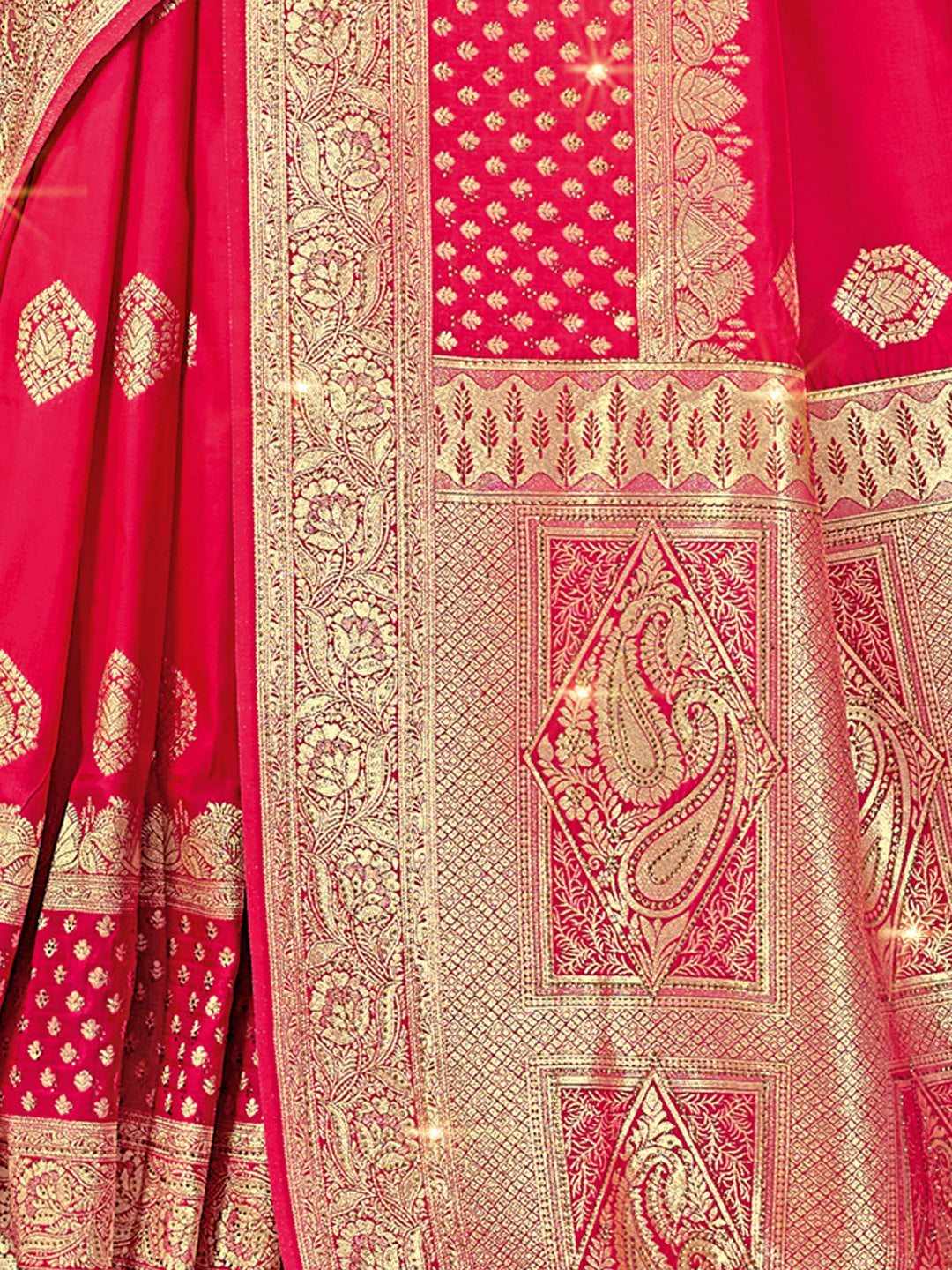 Women's Pink SILK  Woven Zari Work Traditional Tassle Saree - Sangam Prints
