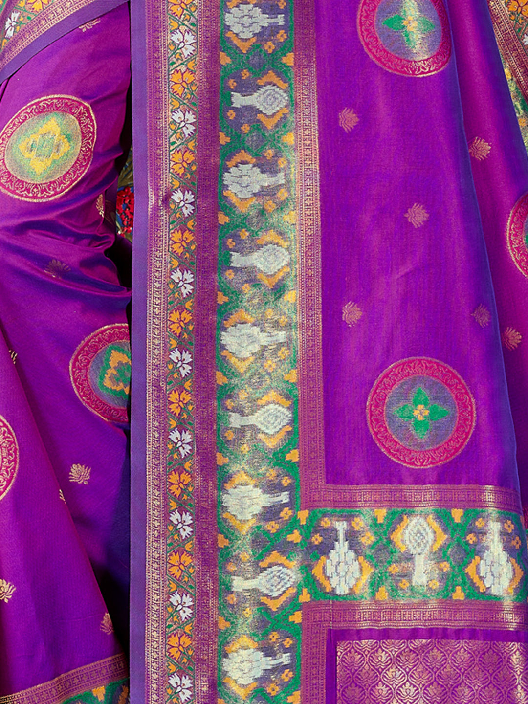 Women's Purple SILK  Woven Zari Work Traditional Tassle Saree - Sangam Prints