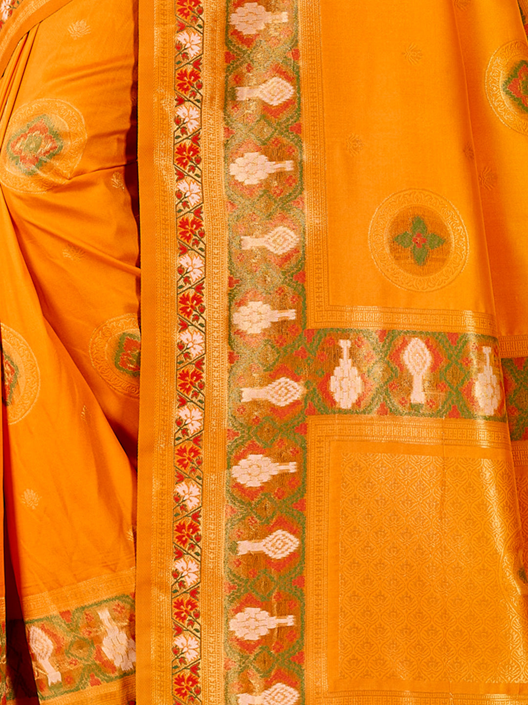 Women's Yellow SILK  Woven Zari Work Traditional Tassle Saree - Sangam Prints