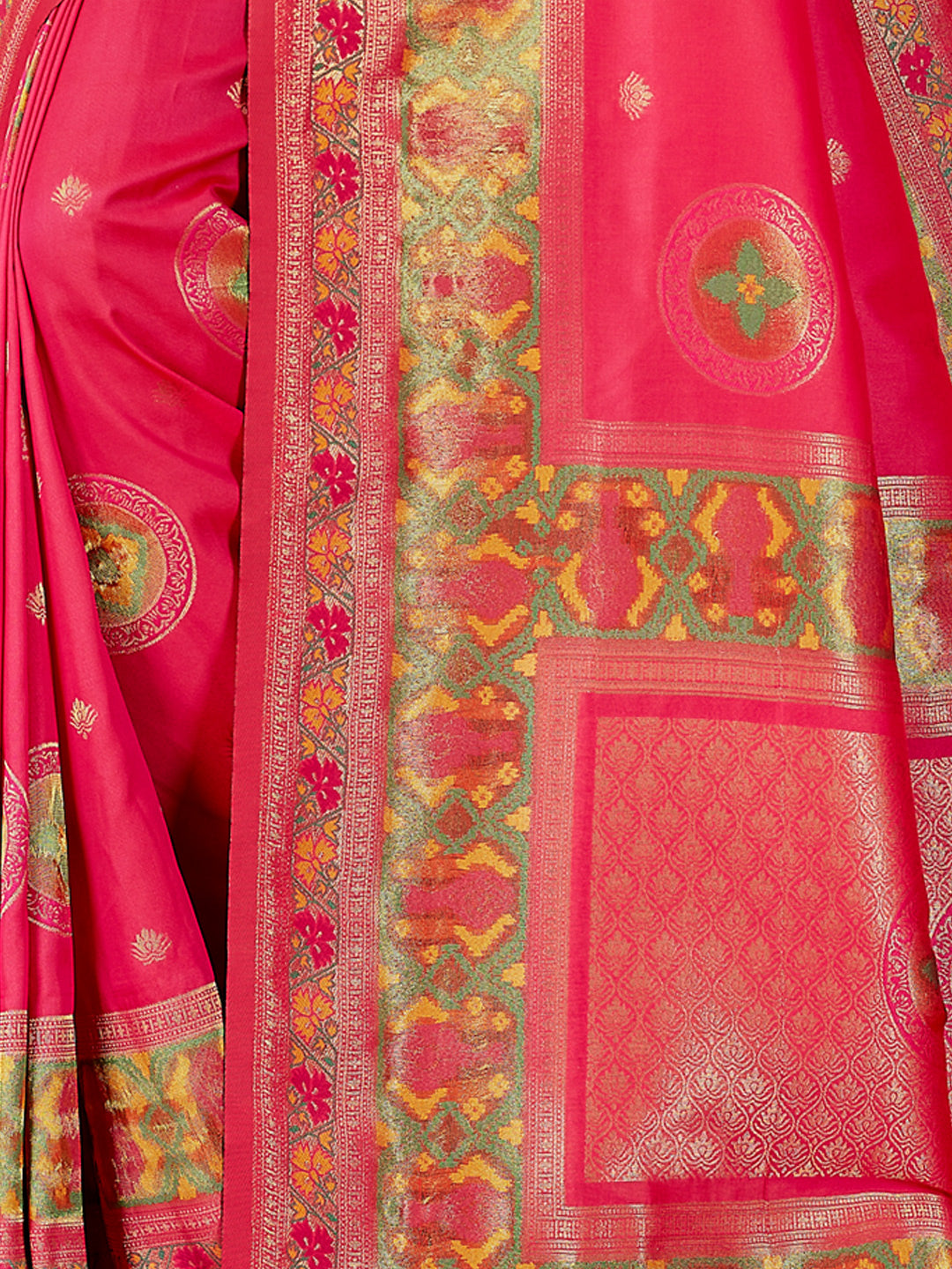 Women's Pink SILK  Woven Zari Work Traditional Tassle Saree - Sangam Prints