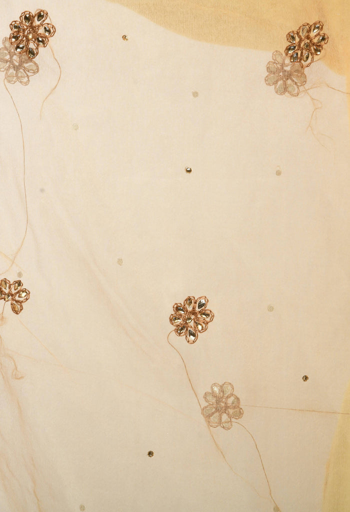 Women's Orgenza Nug Embroidery Golden Dupatta & Chunni Mfd0001