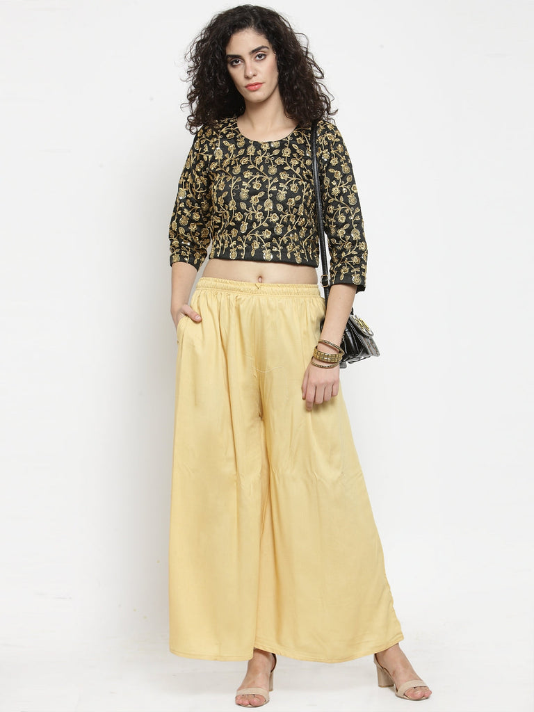 Women's Fawn Solid Rayon Sharara