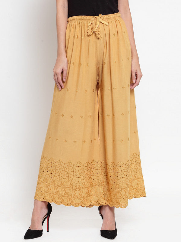 Women's Fawn Chikankari Rayon Sharara
