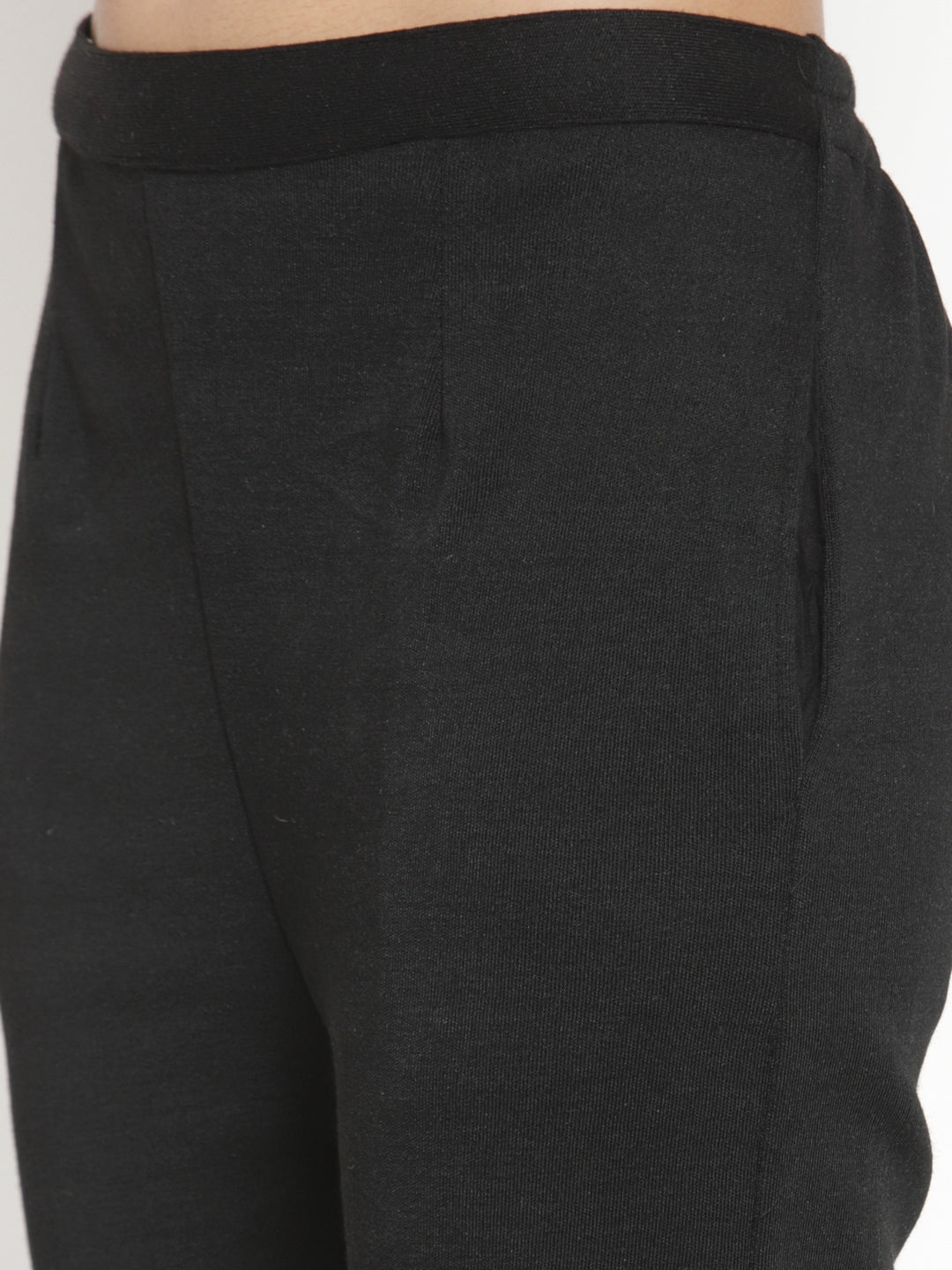 Women's Black Woolen Pencil Pant - Wahe-NOOR
