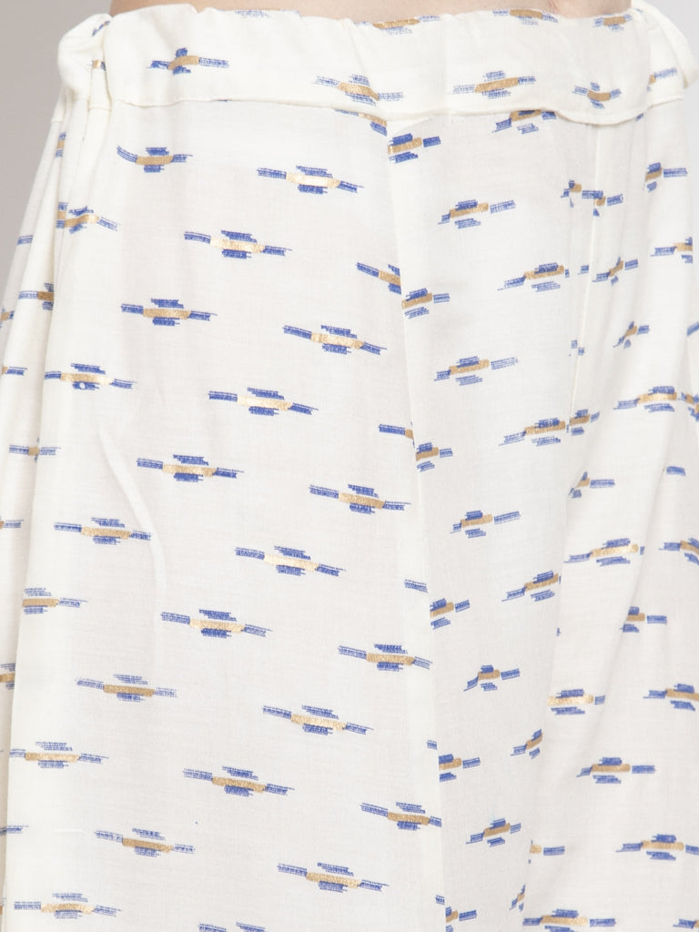 Women's Cream Flared Printed Rayon Sharara