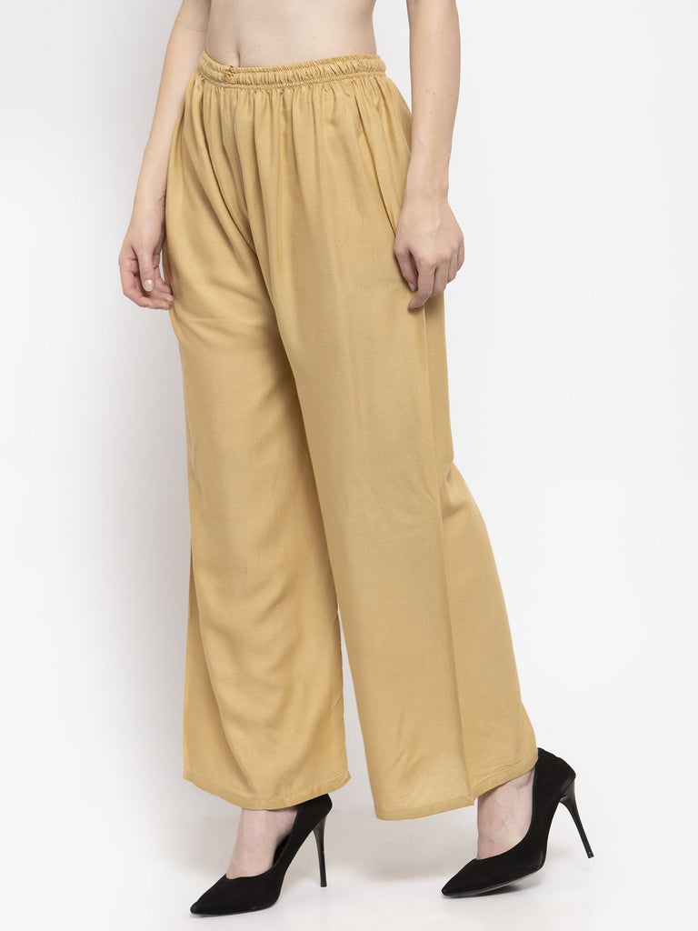 Women's Fawn Solid Rayon Palazzo