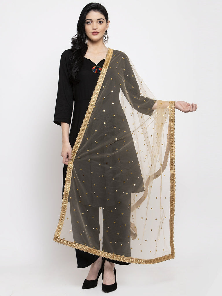 Women's Golden Heavy Gotta Patti Net Dupatta