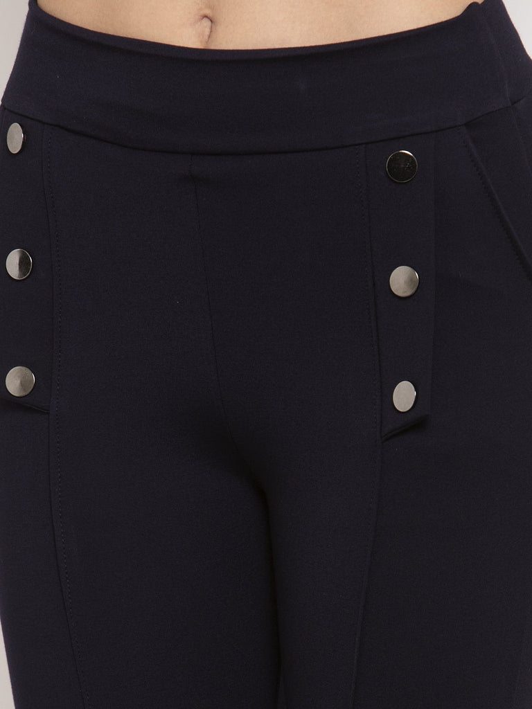 Women's Navy Blue Regular Fit Jeggings