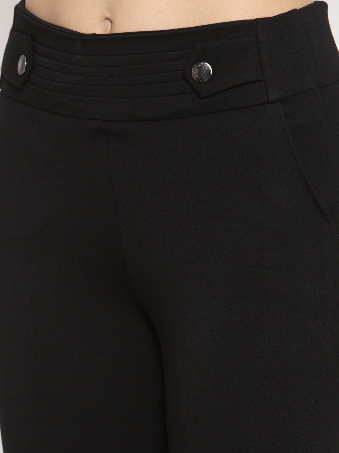 Women's Black Slim Fit Jeggings - Wahe-NOOR