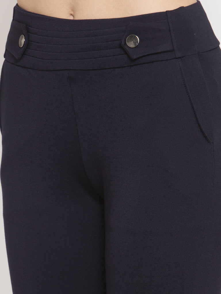 Women's Navy Blue Slim Fit Jeggings