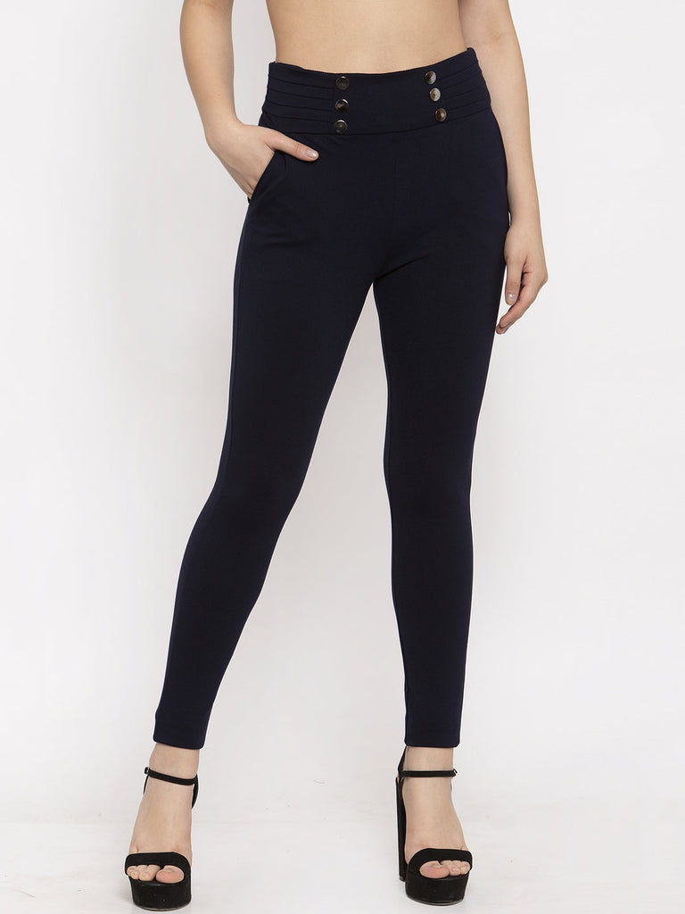 Women's Navy Blue Smart Fit Jeggings