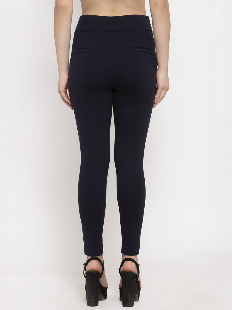 Women's Navy Blue Smart Fit Jeggings