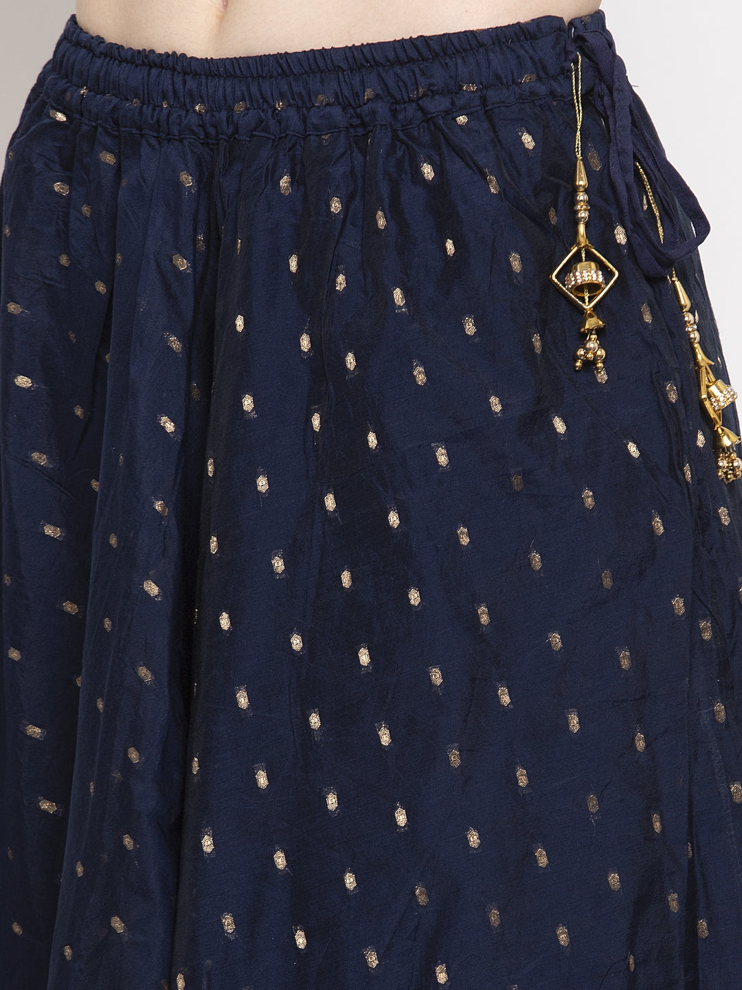 Women's Navy Blue Zari Maxi Skirt - Wahe-NOOR