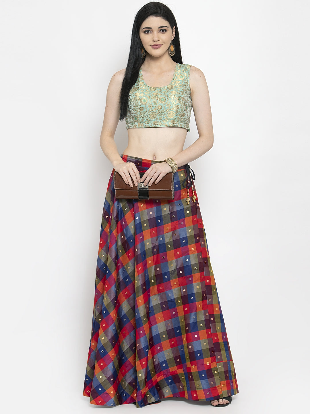 Women's Multicoloured Flared Skirt - Wahe-NOOR