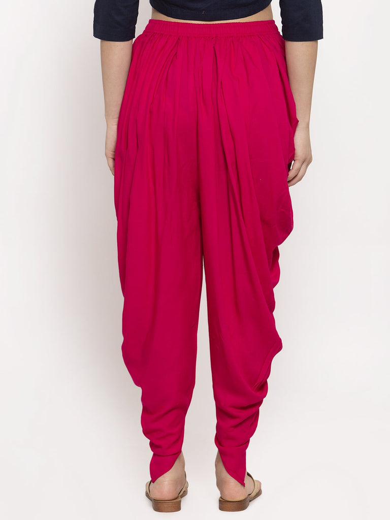 Women's Magenta Rayon Dhoti Salwar