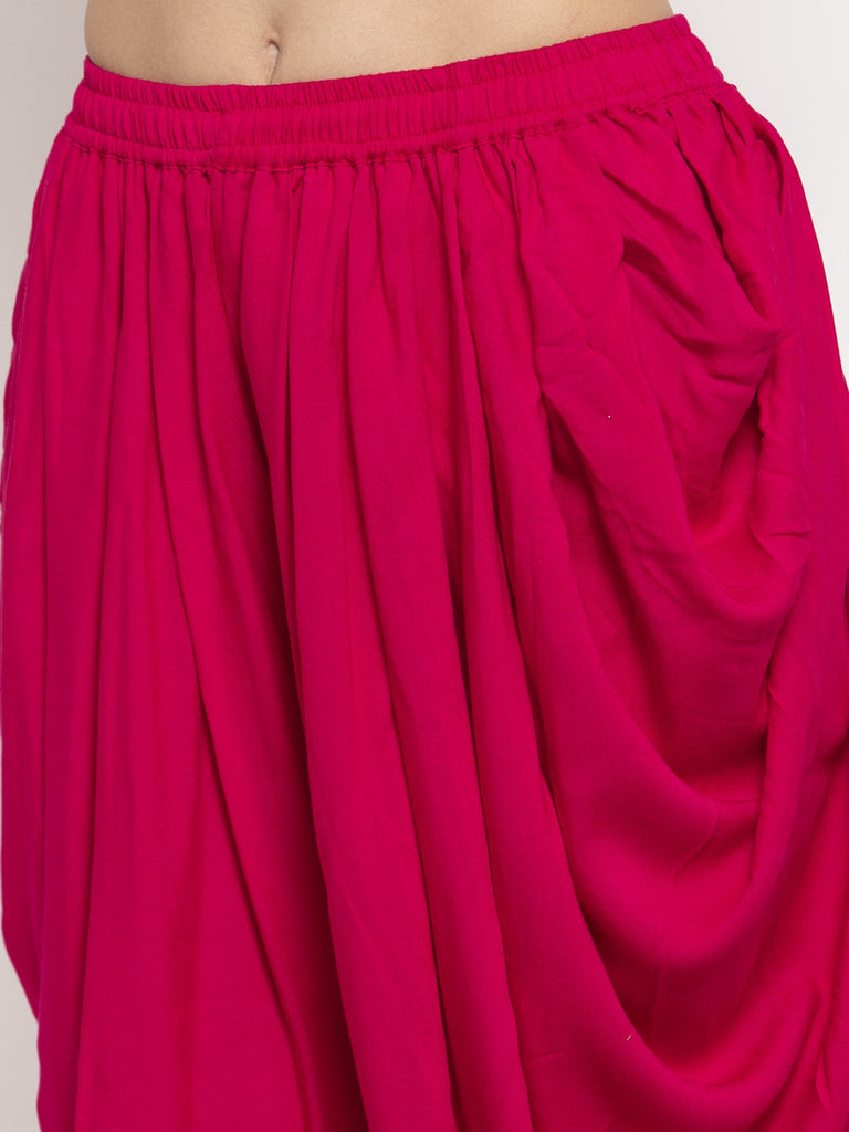 Women's Magenta Rayon Dhoti Salwar