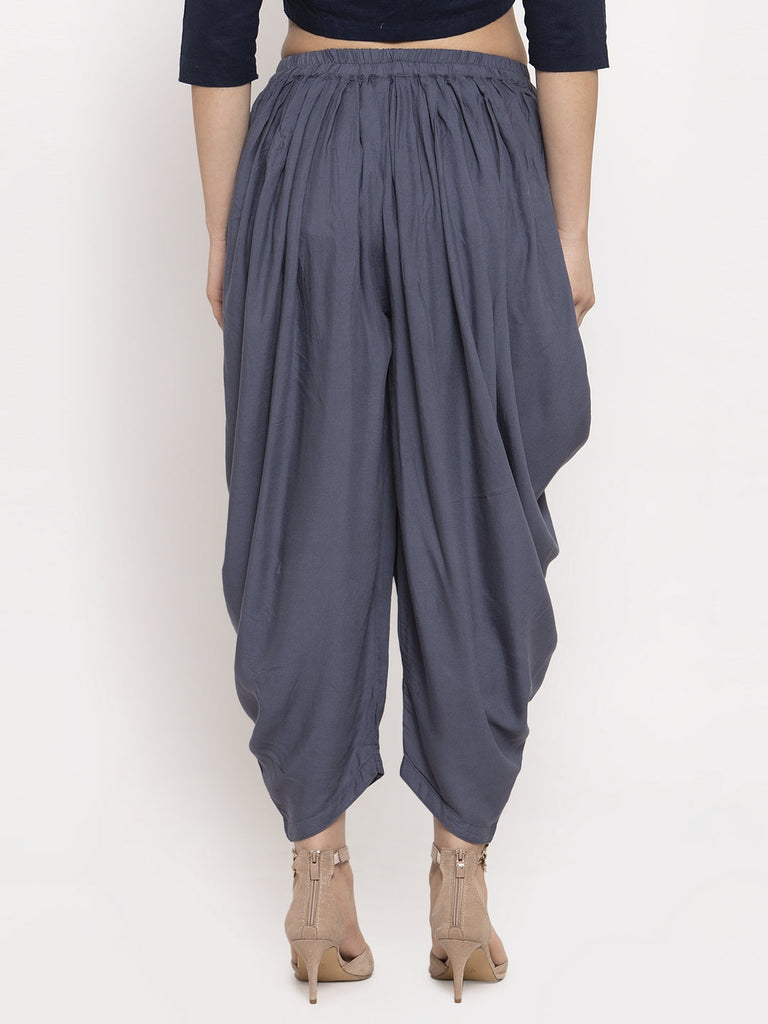 Women's Grey Rayon Dhoti Salwar