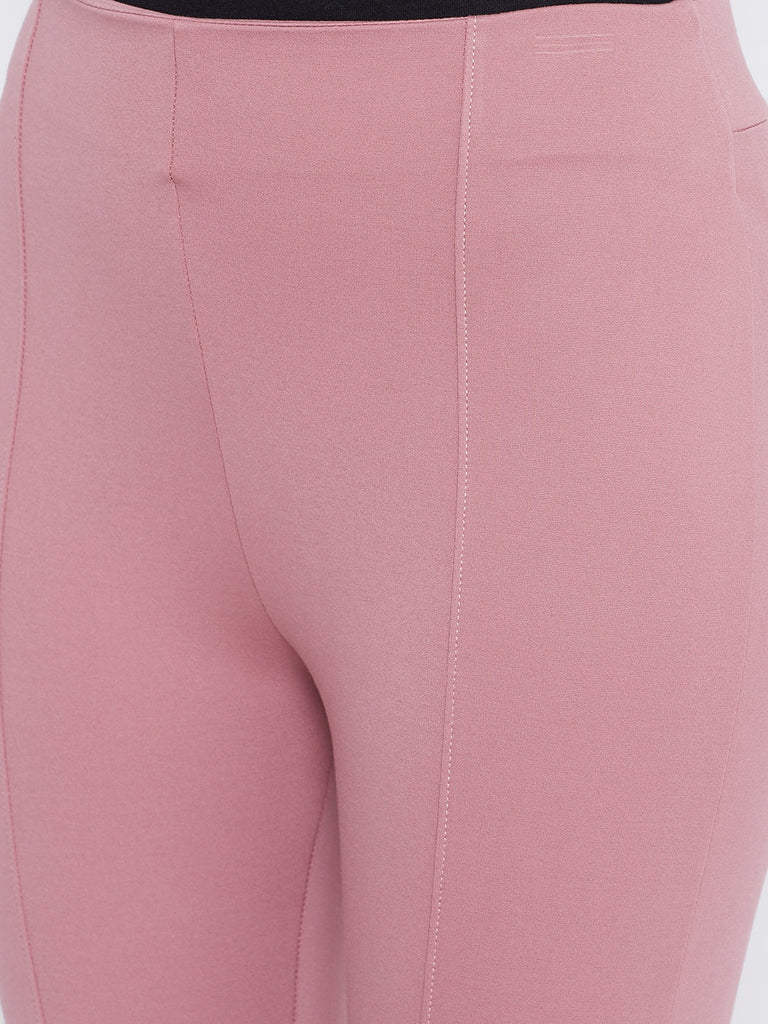 Women's Pink Regular Fit Jeggings
