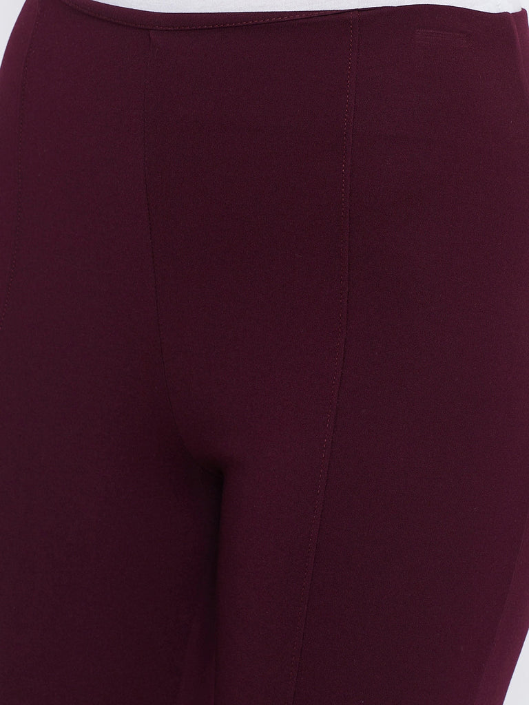 Women's Wine Regular Fit Jeggings
