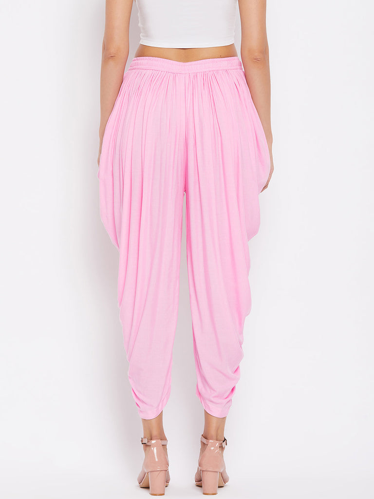 Women's Pink Rayon Dhoti Salwar