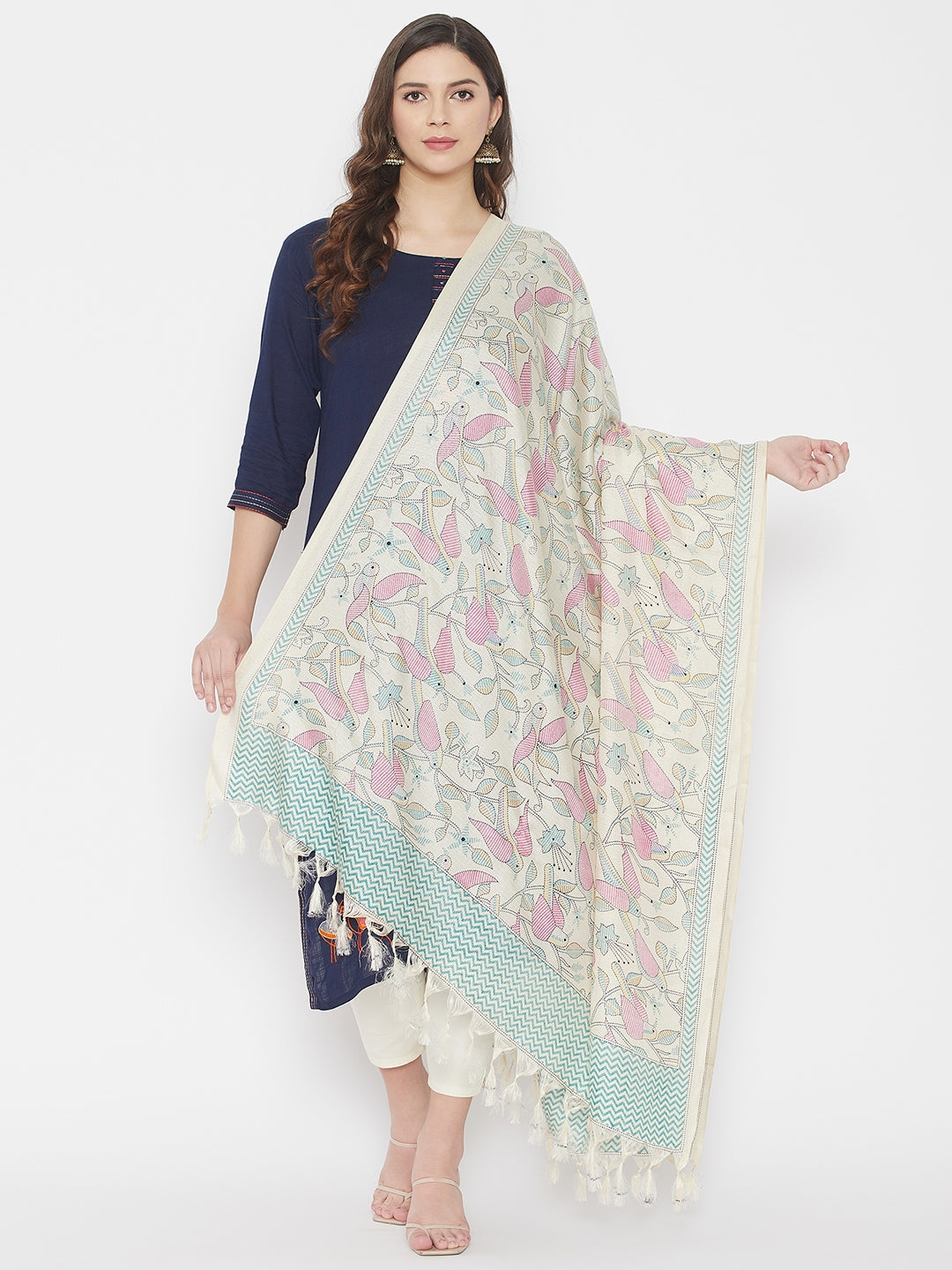 Women's Multicoloured Digtal Printed Poly Silk Blend Dupatta
