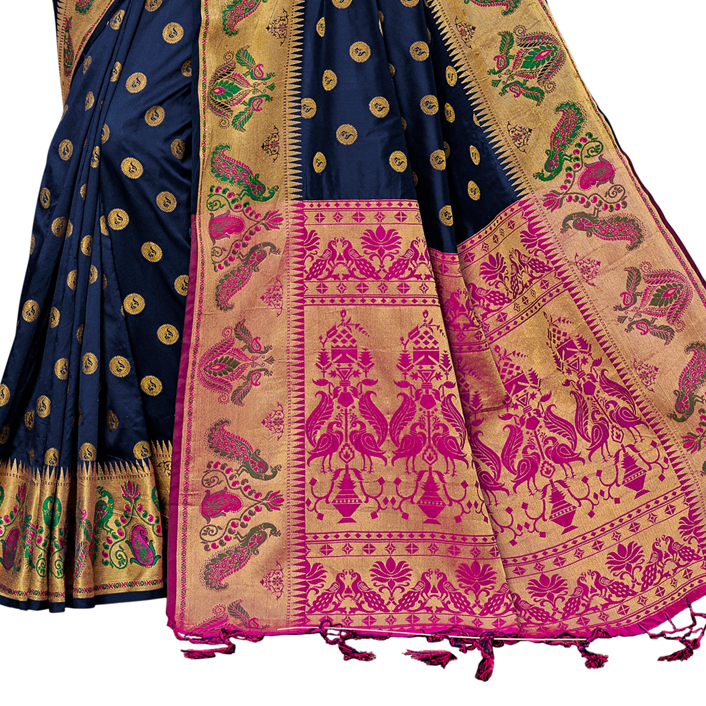 Women's Blue Designer Weaving Banrasi Silk Saree - Vamika
