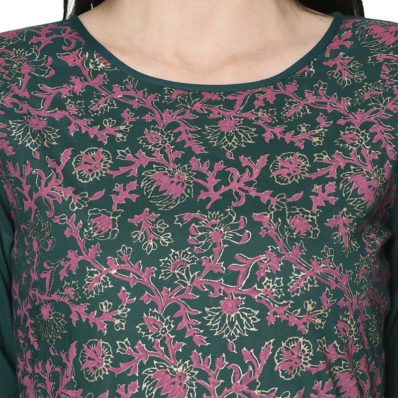 Women's Teal Blue Anarkali suit with Palazzo set by Aniyah- (