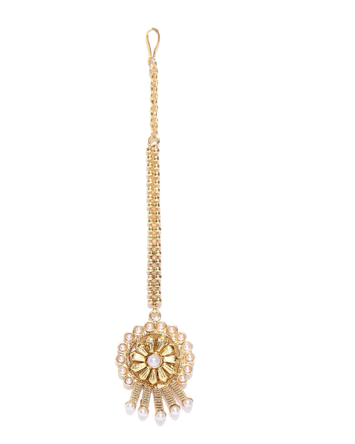 Women's  2 Gold-Plated Pearls Necklaces With Jhumki & Maangtika - Priyaasi