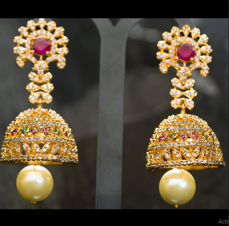 Women's Gold Plated Contemporary Butalu Jumki Earrings - Alankara