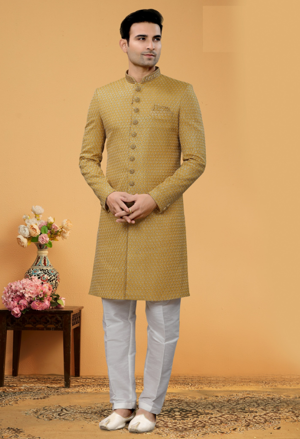 Men's Yellow Indo-Western Collection - Dwija Fashion Men