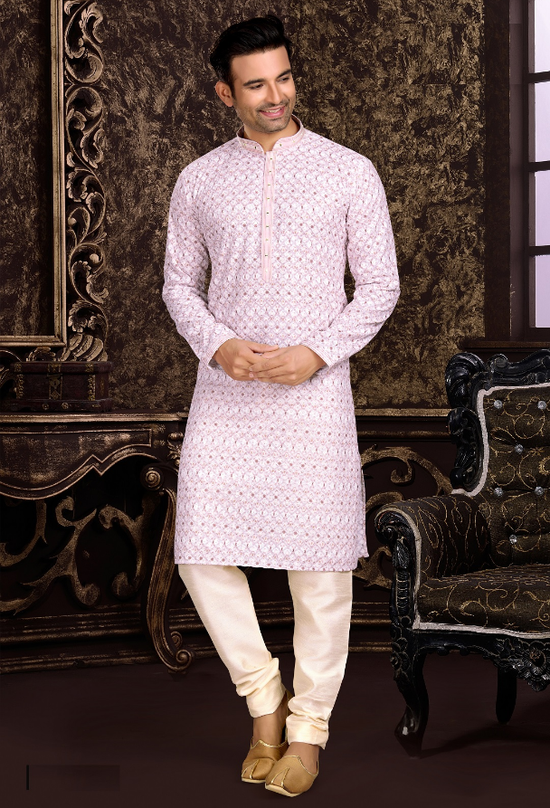 Men's Pink Kurta Pajama Collection - Dwija Fashion Men