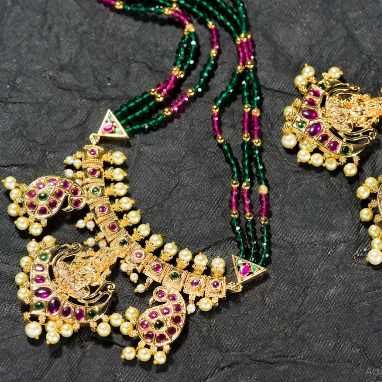 Women's Spinner Beads Chain Set Gold Plated  - Alankara