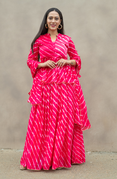 Women's Gajri  Upada Silk Lehenga With Bijiya And White Tassels Set - Saras The Label