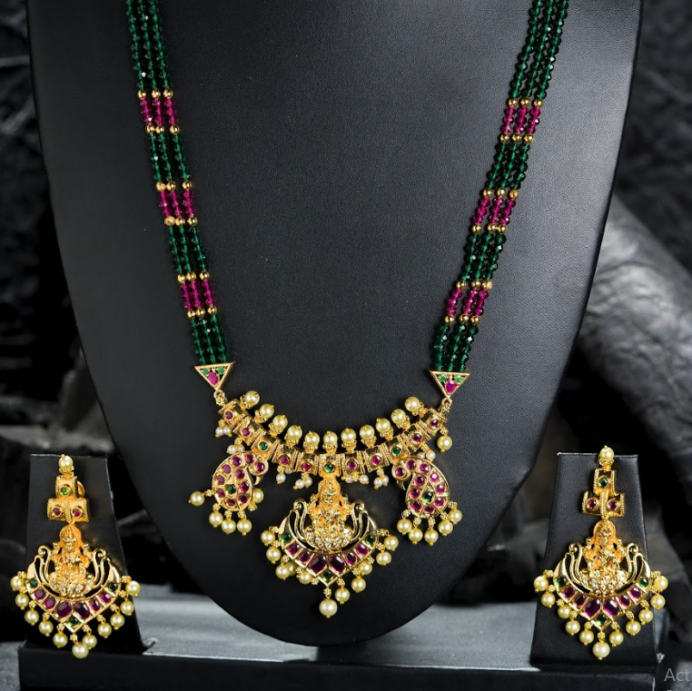 Women's Spinner Beads Chain Set Gold Plated  - Alankara